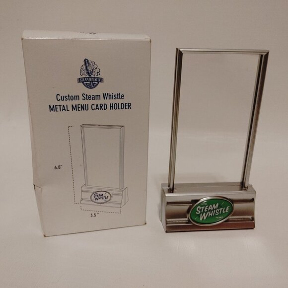 RETRO Steam Whistle Custom Metal Menu Card Holder BNIP - Picture 1 of 5